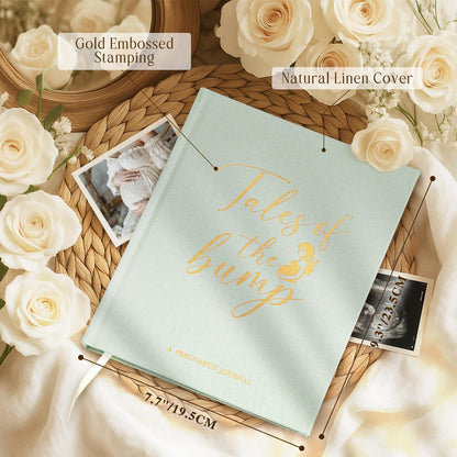 Lanpn My Pregnancy Journal Memory Book for First Time Mum, 156 Page Pregnant Announcement Must Have Planner Scrapbook, Mom to Be Keepsake Gift Pregnancy Tracking Diary for Expecting Parent Sage Green