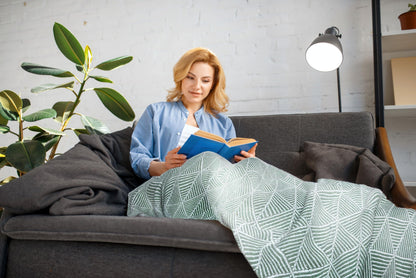 Emma Barclay Throw Blanket For Sofas Bed Extra Large Recycled Cotton Throws For Settees In Pistachio Green Throw Scandi Woven Blankets - Zahra Collection 90" x 100" (229cm x 254cm) Pistachio Green