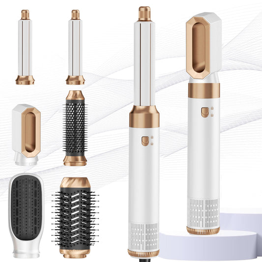 Airbrush 6 in 1 Hair Styler Mogawave Magic Styler Airstyler Hair Dryer Brush Magic Styler 1000W Blow Dryer Brush Set with Air Curler, Straighten, Volumise, Smooth, Air Stylers for Women