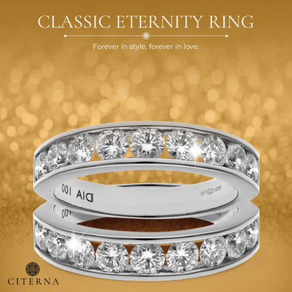 Citerna White Gold Ring - Premium Quality Gold Eternity Engagement Rings Embellished with Cubic Zirconia - Stunning and Durable Gold Rings for Women - Branded Box Included