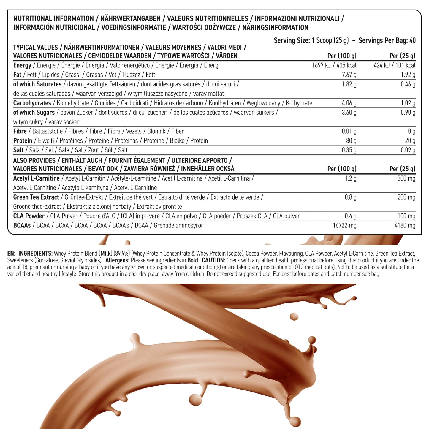 Applied Nutrition Diet Whey - High Protein Powder Supplement, Low Carb & Sugar, for Weight Management with CLA, L Carnitine, Green Tea (1kg - 40 Servings) (Chocolate Dessert)