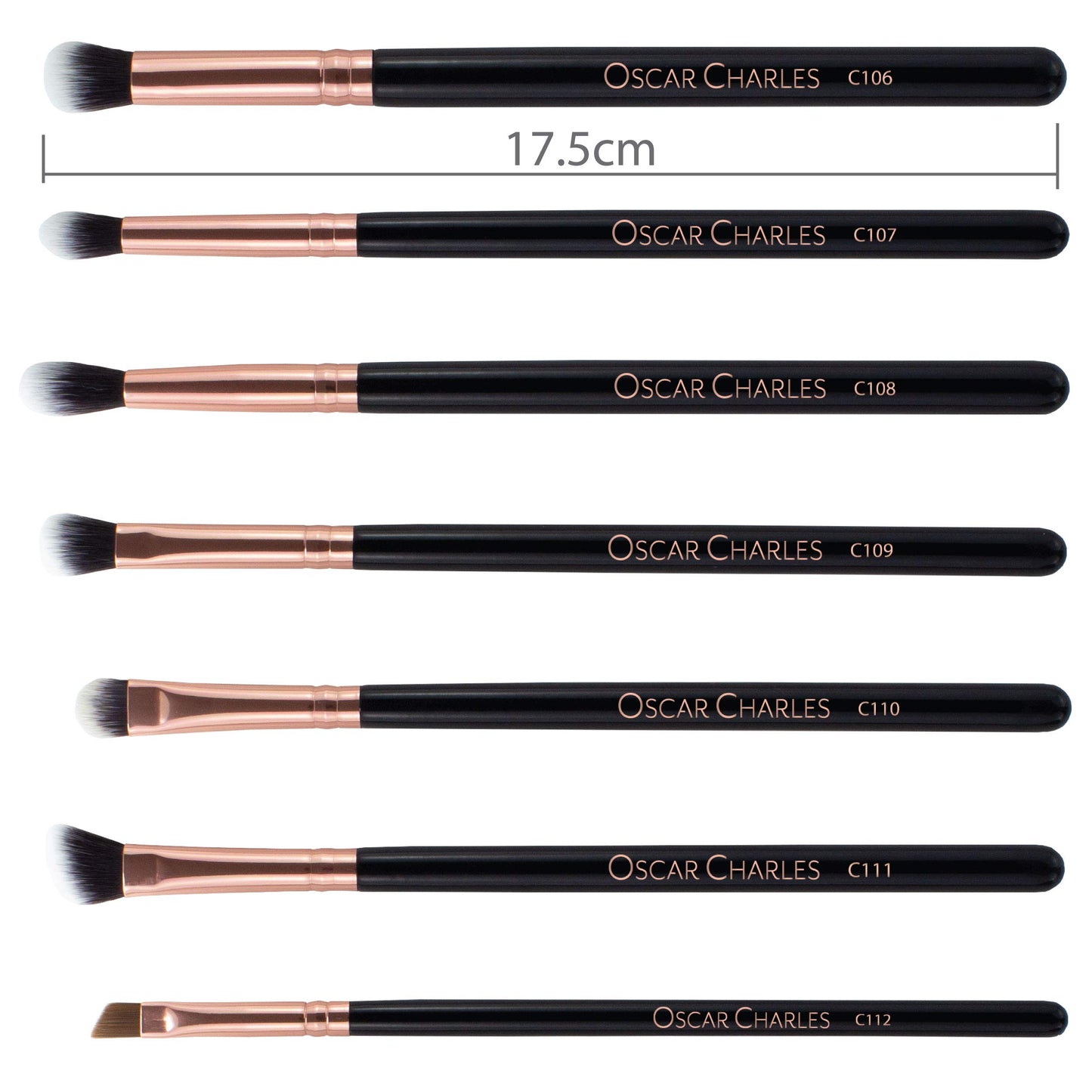 Oscar Charles Makeup Brush Set, 12 Piece Makeup Brushes Set Professional, Six Face Make up Brushes & Six Eye Makeup Brushes Set - Rose Gold