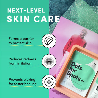 Dots for Spots Pimple Patches - Pack of 24 Translucent Hydrocolloid Spot Treatment Stickers for Face - Fast-Acting, Vegan & Cruelty Free - Korean Skin Care