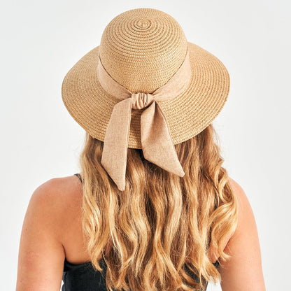 Gajaous Beach Sun Hats for Women UPF 50+, Wide Brim Straw Hat for Women with Bow Decoration, Lightweight Foldable Packable Summer Travel Straw Sun Hat