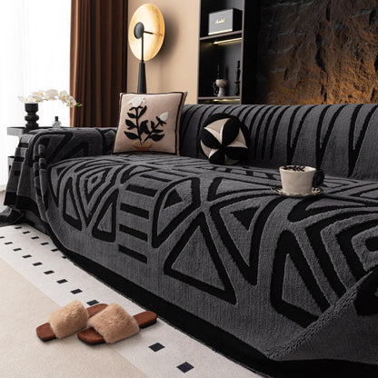 tianxinbaobei Large Sofa Throw for Couch, Soft and Warm Throw Blanket for Sofa, Anti-scratch Pet Friendly Plush Sofa Cover(Dark Gray/180x340cm/70 x134)