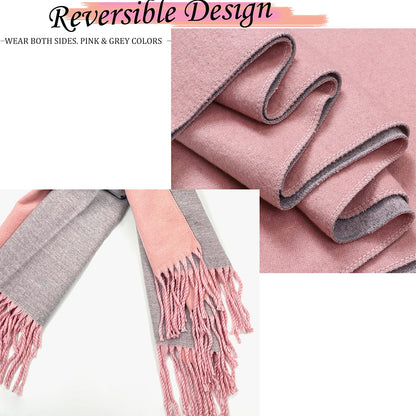 ehsbuy Cashmere Scarfs For Women Soft Pashmina Shawls And Wraps Reversible Long Large Winter Warm Thick Ladies Scarves With Tassel