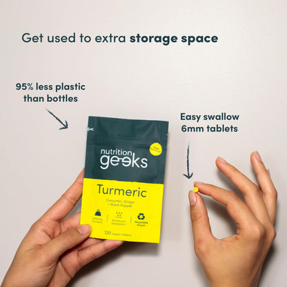 Turmeric Tablets 2000mg with Black Pepper & Ginger - 120 High Strength Curcumin Supplements - Easy Swallow Tablets (Not Turmeric Capsules or Powder) - Vegan - UK Made