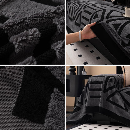 tianxinbaobei Large Sofa Throw for Couch, Soft and Warm Throw Blanket for Sofa, Anti-scratch Pet Friendly Plush Sofa Cover(Dark Gray/180x340cm/70 x134)