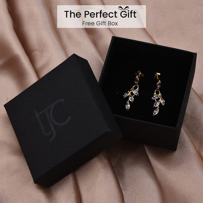 TJC Tanzanite Drop Dangle Earrings for Women in 14ct Gold Plated 925 Sterling Silver for Girlfriend Wife Mother Blue Coloured December Birthstone