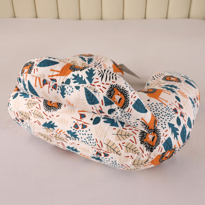 Nursing Pillow for Breastfeeding: 100% Cotton Infant Feeding Pillow Multifunctional Pregnancy Feeding Pillows for Mom Ergonomic Support U Shaped Nursing Maternity Pregnancy Gift (Cartoon Lion)