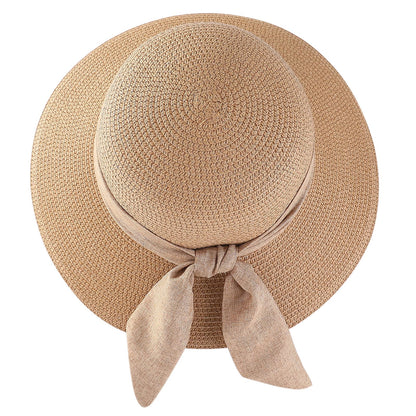Gajaous Beach Sun Hats for Women UPF 50+, Wide Brim Straw Hat for Women with Bow Decoration, Lightweight Foldable Packable Summer Travel Straw Sun Hat