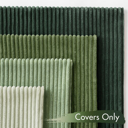 MIULEE Corduroy Christmas Cushion Covers Soft Decorative Square Throw Pillow Covers Cushion Soft Pillowcase Striped Pack of four for Home decor Sofa 45cm x 45cm,18x18 Inches Forest Green Series