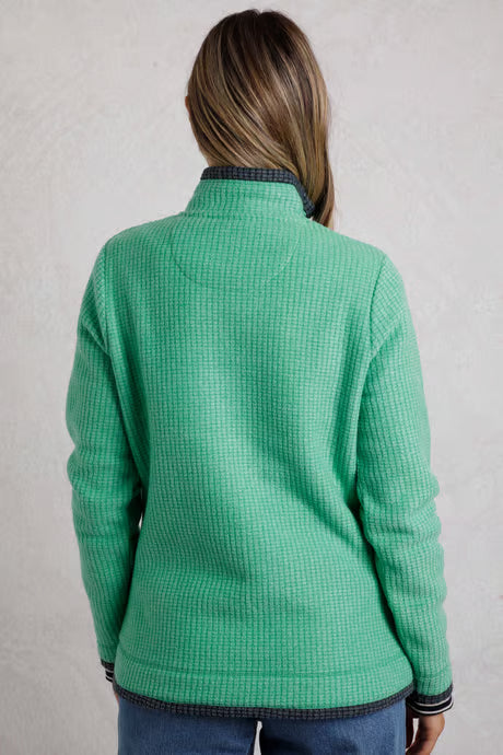 Weird Fish - Beye 1/4 Zip Grid Fleece Grass Green