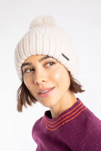 Weird Fish - Blagdon Sparkle Bobble Hat Chalk