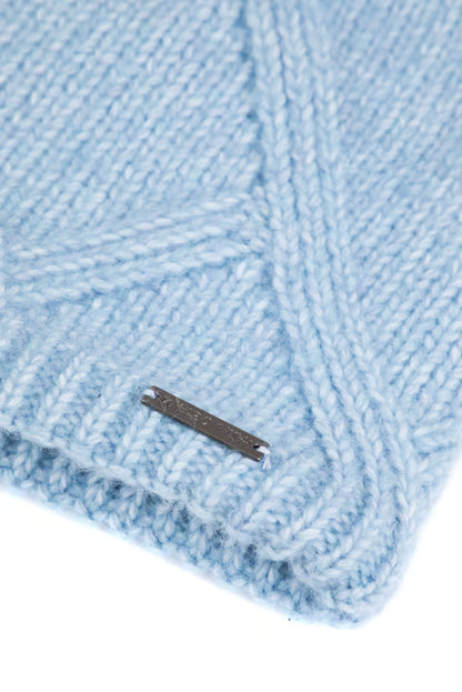 Weird Fish - Candy Cable Knitted Faux Fur Lined Snood Lake Blue