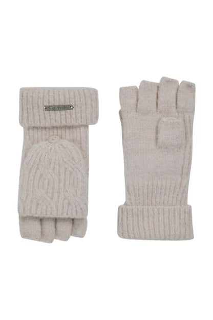 Weird Fish - Cassell Sparkle Fingerless Gloves Chalk