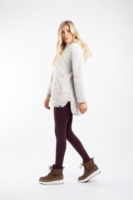 Weird Fish - Faye Cosy Longline Fleece Hoodie Beige