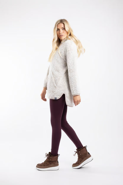 Weird Fish - Faye Cosy Longline Fleece Hoodie Beige