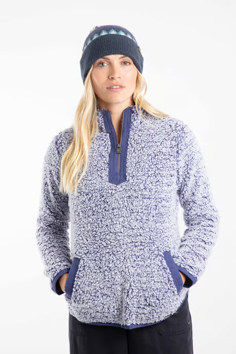 Weird Fish - Frady Fair Isle Bobble Hat Navy