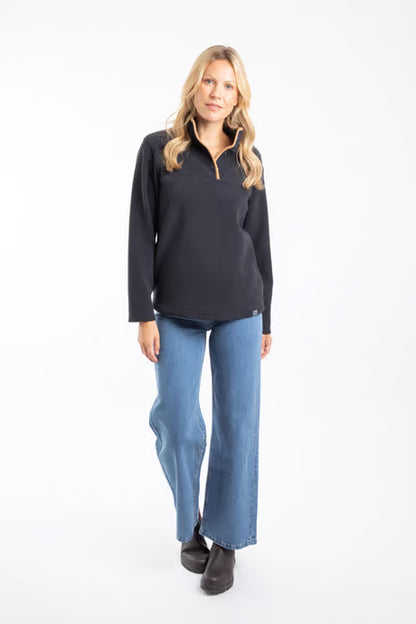 Weird Fish - Harriet Funnel Neck Microfleece Midnight