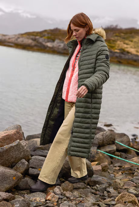 Weird Fish - Kempley Lightweight Padded Mid-Line Hooded Jacket Deep Lichen Green