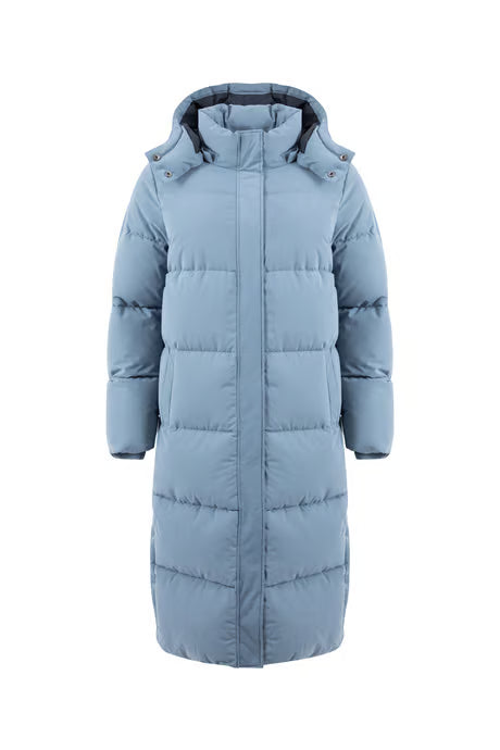 Weird Fish - Kenley Heavyweight Longline Duvet Coat Lake Blue