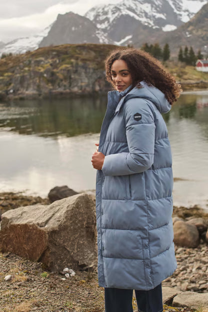 Weird Fish - Kenley Heavyweight Longline Duvet Coat Lake Blue