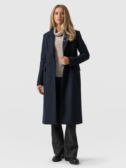 Saint + Sofia - Cambridge Coat - Navy Chevron
