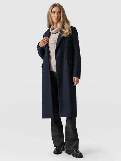 Saint + Sofia - Cambridge Coat - Navy Chevron