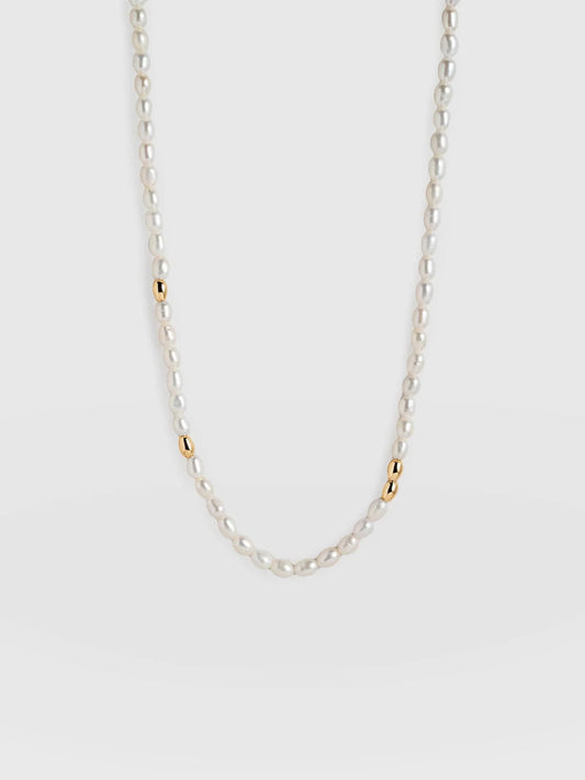 Saint + Sofia - Jacqueline Pearl Necklace - Gold