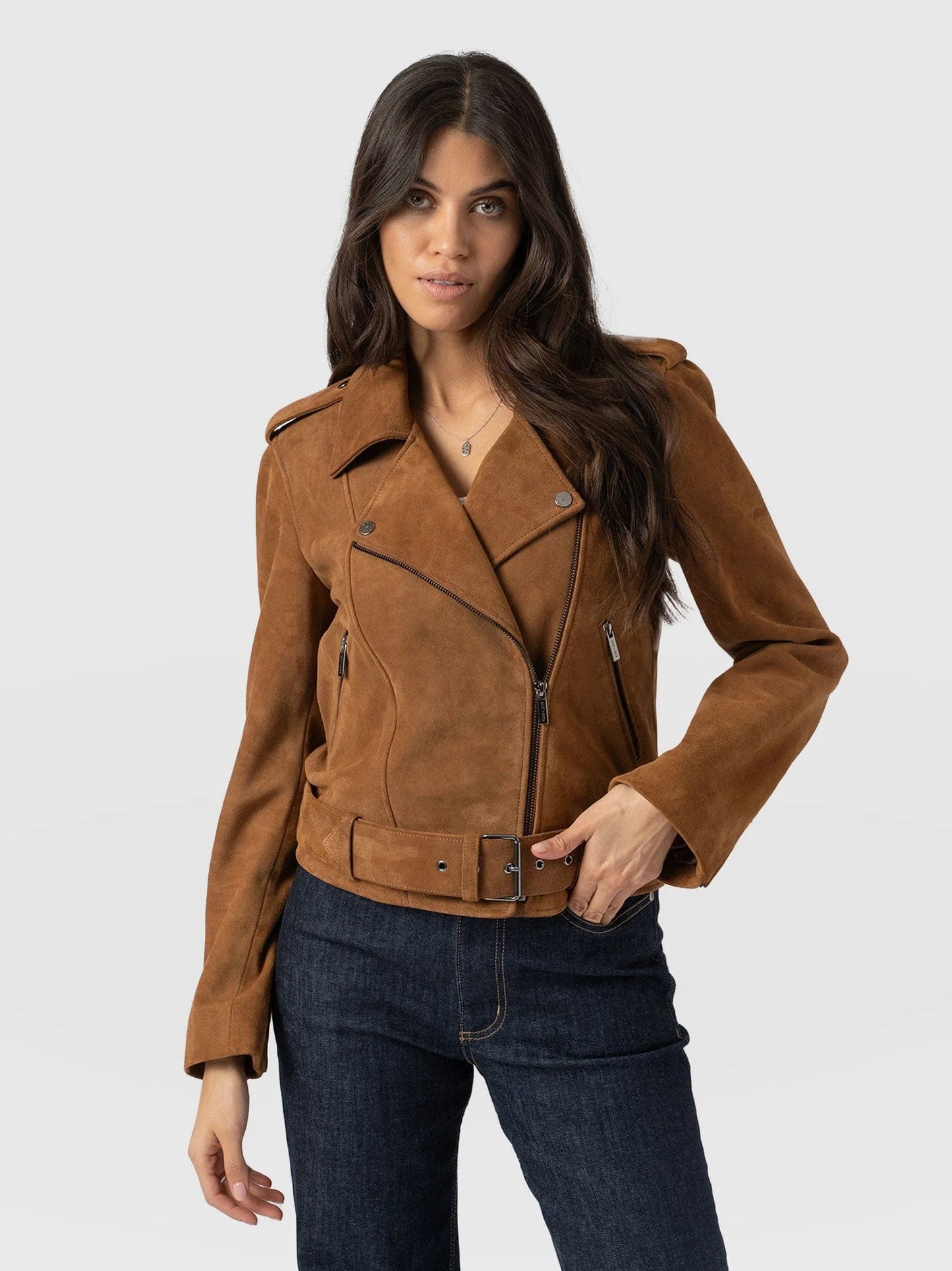 Saint + Sofia Luther Suede Jacket - Camel