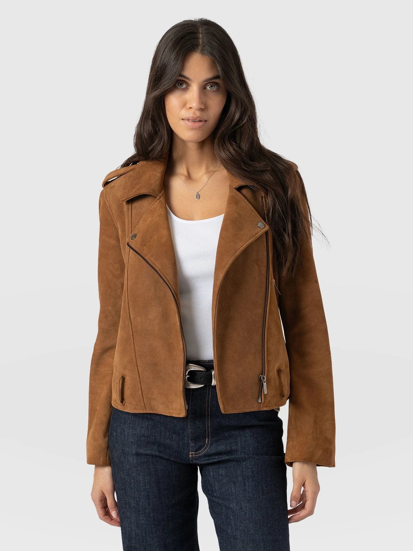 Saint + Sofia Luther Suede Jacket - Camel