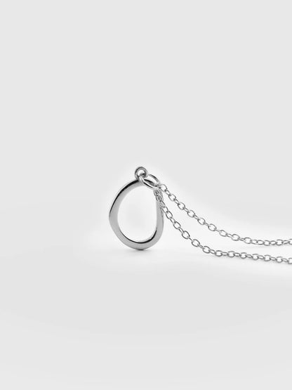 Saint + Sofia - Organic Open Oval Charm Necklace - Silver