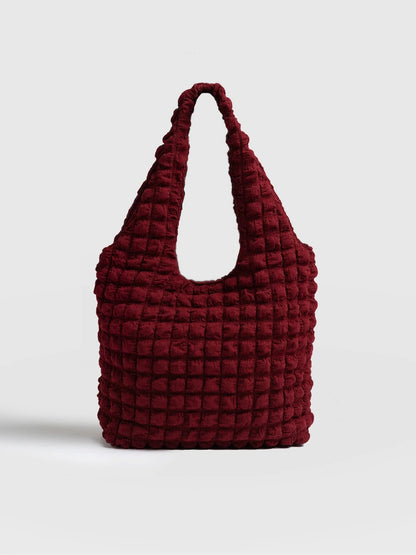 Saint + Sofia - Soho Shoulder Tote Bag - Burgundy
