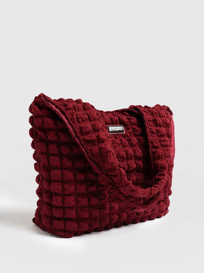 Saint + Sofia - Soho Shoulder Tote Bag - Burgundy