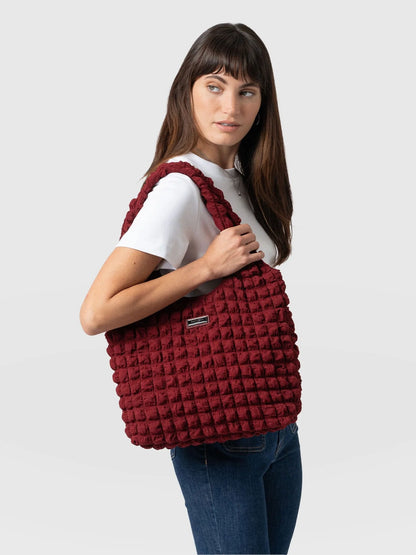 Saint + Sofia - Soho Shoulder Tote Bag - Burgundy